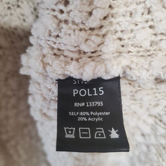 POL Beige Popcorn Chenille Hooded Sweater Size XL - Picture 14 of 14